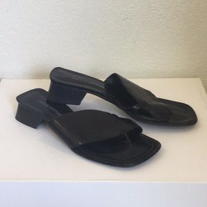 Costume National black leather sandals sz 8 (38.5)